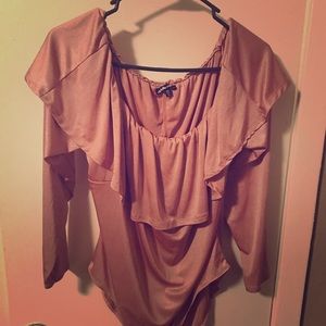 Glittery off the shoulder body suit